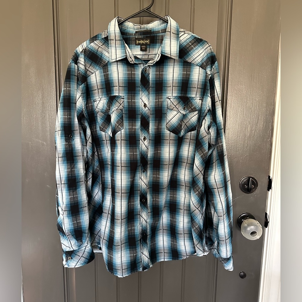 Helix Plaid Button down men’s shirt from the Buckle size XXL